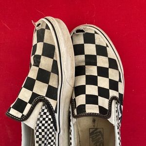 worn checkered vans size 8